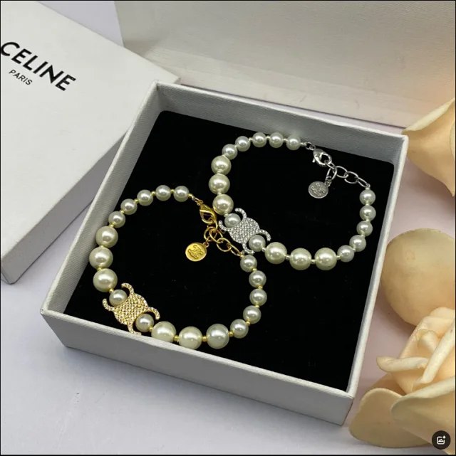 Celine Triomphe Pearl Bracelet [2 styles] -2