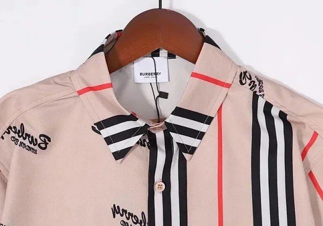 Burberry Icon Stripe Print Short-Sleeve Shirt [13 styles] -1