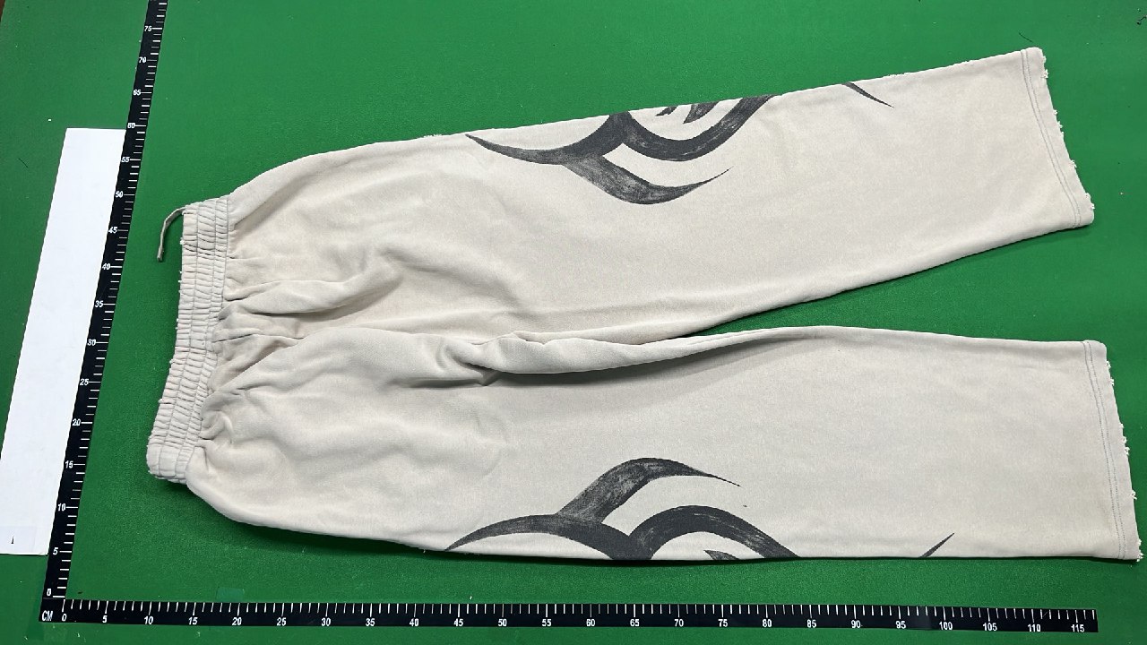 Balenciaga Cream Hoodie and Pants Set with Abstract Print -3