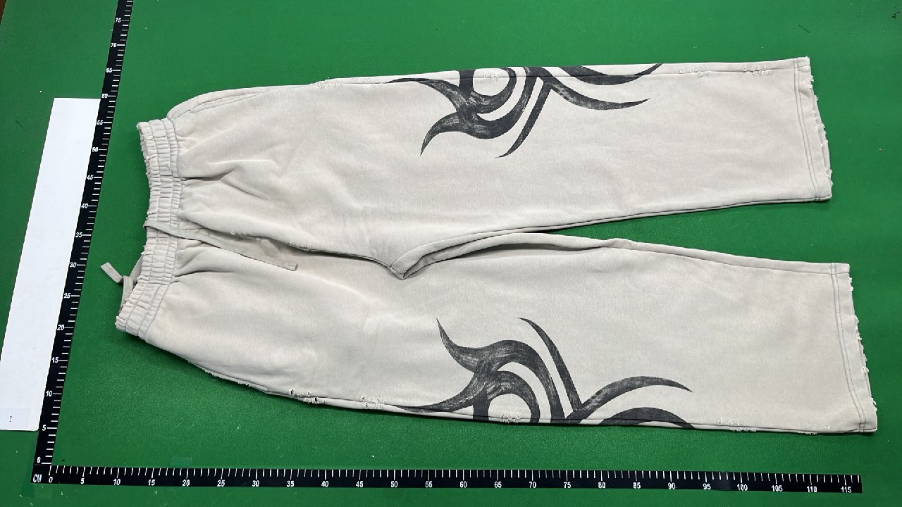 Balenciaga Cream Hoodie and Pants Set with Abstract Print -4
