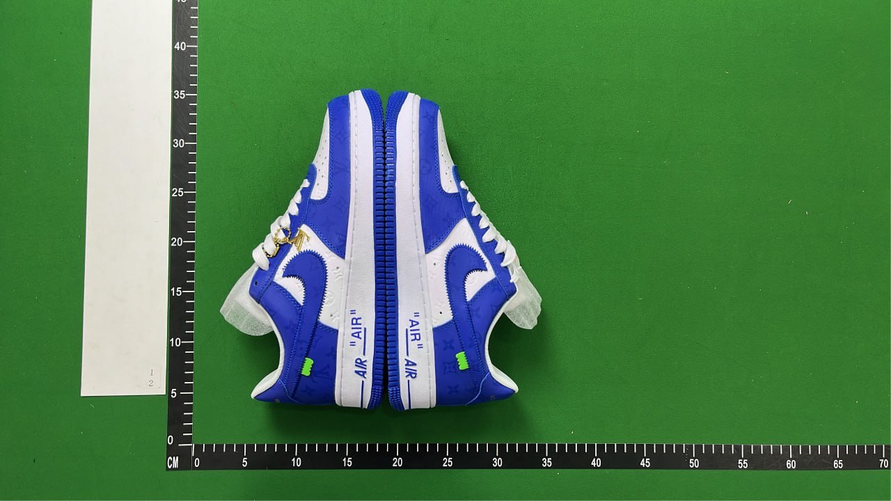 Louis Vuitton x Nike Air Force 1 Low Green White Sneakers -4