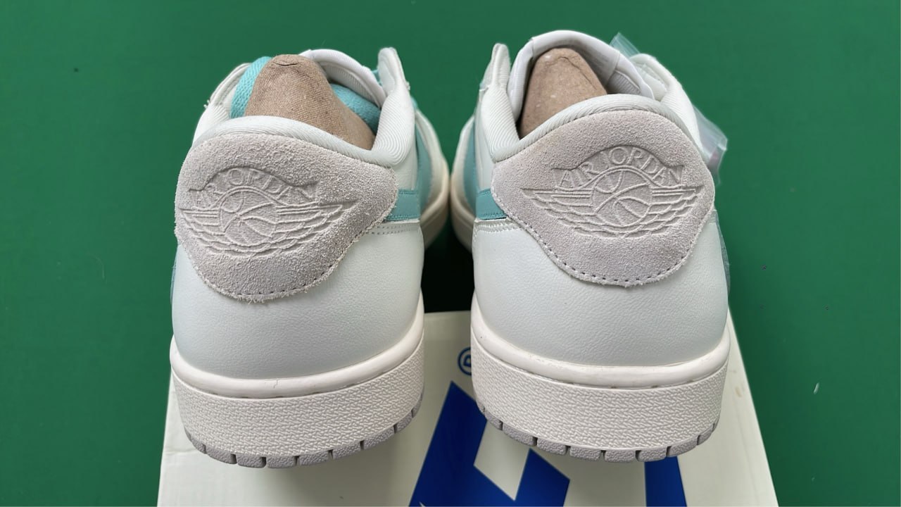 Nike Air Jordan 1 Low White Aqua Sneakers -4